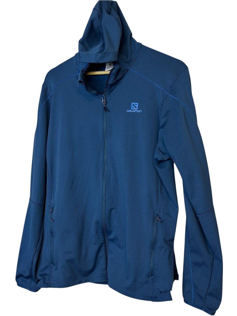Salomon Full Zip Jacket Blue Hoodie Soft Shell lightweight Men’s Size XL